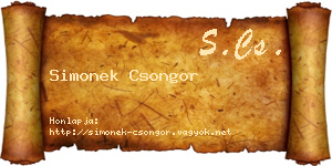 Simonek Csongor névjegykártya